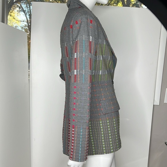 Kevan Hall Sz 10 Fitted Gray Wool With Some Stetch Blazer Jacket Made in USA - Picture 6 of 12